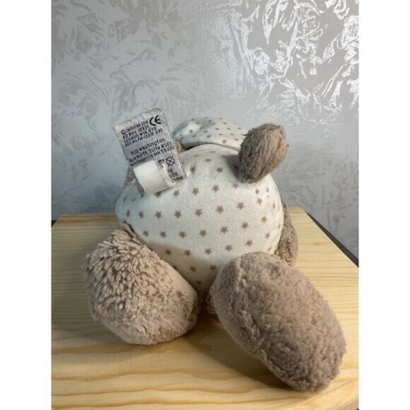 Little Jellycat Starry Bashful Bunny Rabbit Rattle Soft Plush Tan White Stars - Picture 7 of 8